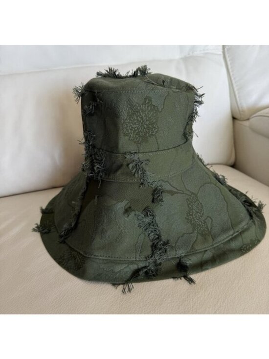 NWT GUCCI Green Double G Distressed Bucket Hat $990 Sz M main image 7